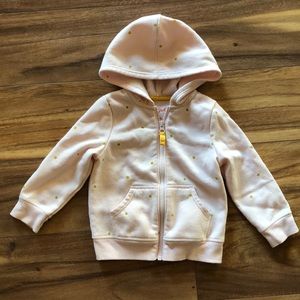 Cat & Jack Pink Hoodie Jacket With Daisies